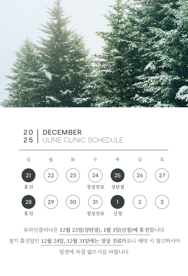 12월,1월 휴진안내